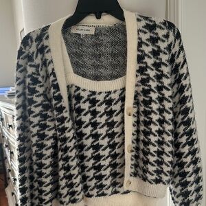 Houndstooth Black and White Sweater Set